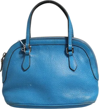 Gucci Blue Leather Dome Womens Handbag (Pre-Owned)