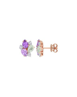 Rina Limor Rose Gold-Plated Silver 2.58 ct. tw. Gemstone Earrings