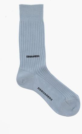Dsquared2 Cotton Ribbed Socks With Contrast Logo size 40
