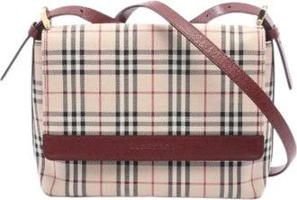 Burberry Pre-owned Cross Body Bags, female, Beige, Size: ONE SIZE Pre-owned Nova Check Canvas Leather Shoulder Bag