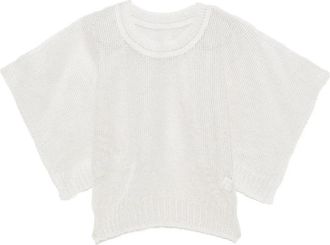 Issey Miyake Cialda open-knit T-shirt van linnen met korte mouwen - Dames - T-shirts - Grijs - M - Linnen - Tops