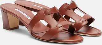 Manolo Blahnik Grellanu 50 leather mules