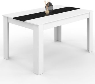 IDMarket Tavolo Da Pranzo Georgia 6 Persone Bianco E Nero 140 Cm