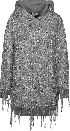 Elisabetta Franchi Elegante Zwarte Jurk - Dames - Feestkleedjes - Grijs - S - Katoen - Kleedjes