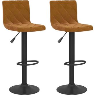 vidaXL Taburetes De Cocina 2 Unidades Terciopelo Marr&oacute;n Vidaxl