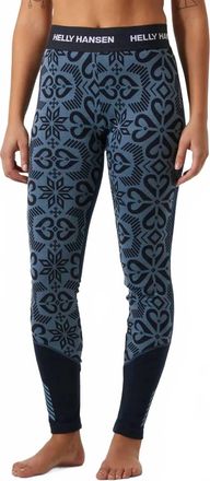 Helly Hansen Lifa Merino Midweight Graphic Pant In Navy Nordic Rose