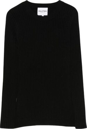 Kujten Kujten, Truien & Vesten, Dames, Zwart, M, Kasjmier, Bibi Ribbed Sweater