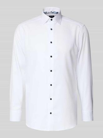 Olymp Regular Fit Business-Hemd in unifarbenem Design mit Kentkragen in Weiss, Gr&ouml;&szlig;e 39