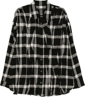 Songzio Camicia con motivo tartan - Nero