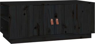 vidaXL Coffee Table Black 100x50x41 cm Solid Wood Pine Vidaxl
