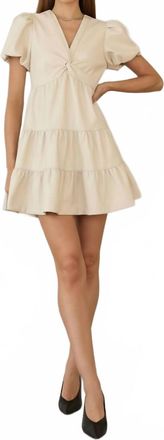Skies Are Blue Clothing Rory Twisted Front Detail Tiered Dress In Ivory