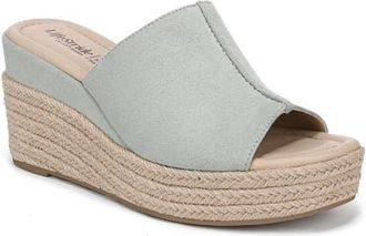 Life Stride Haute Espadrille Platform Wedge Slide Sandal in Jade Green at Nordstrom, Size 6.5