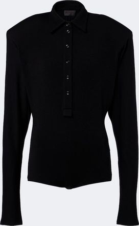 MUGLER Wool-blend polo sweater