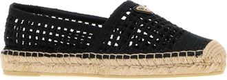 Prada Womens Black Crochet Espadrilles Nero Espadrillas