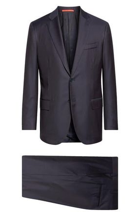 Isaia Sanita Aquaspider Super 160s Wool Suit in Navy at Nordstrom, Size 52 R Eu