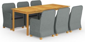 vidaXL Juego De Comedor Para Jard&iacute;n 9 Piezas Gris Claro Vidaxl