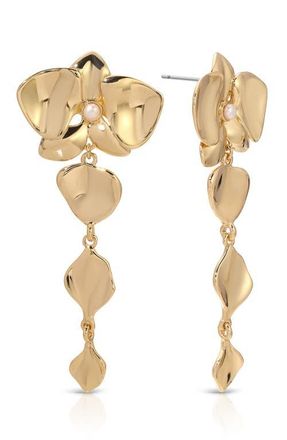Ettika Freshwater Pearl Blossom Drop Earrings in Gold/Pearl at Nordstrom