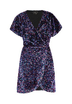 Faina Jurk Dames blauw roze