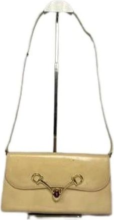 Gucci Pre-owned Vintage Schoudertas - Dames - Vintage Schoudertas - Beige - ONE Size - Leer - Vintage