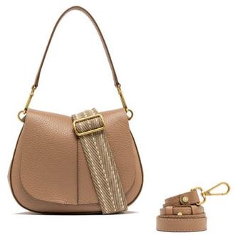 Gianni Chiarini Helena Round Leather Shoulder Bag in Nude at Nordstrom
