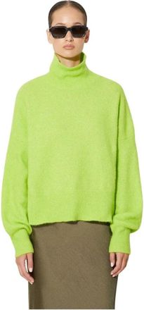 Sams&oslash;e & Sams&oslash;e Agneta Rok - Dames - Coltruien - Groen - M - Leer - Truien & Vesten
