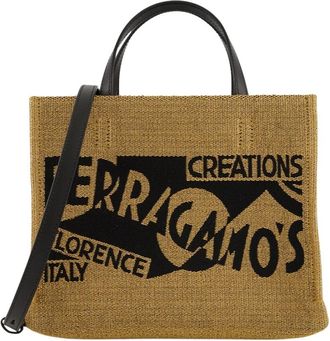 Ferragamo Medium Venna Logo Tote Bag - Dames - Handtassen - Veelkleurig - ONE Size - Leer - Tassen