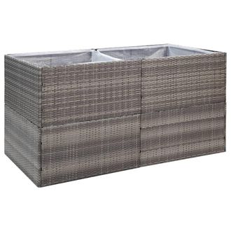 vidaXL Jardinera Rat&aacute;n Sint&eacute;tico Gris 157x80x80 Cm Vidaxl