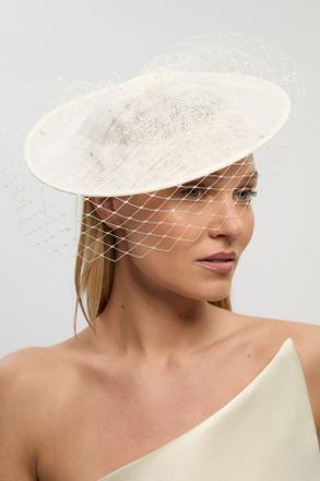 Karen Millen Womens Pearl & Net Fascinator - White - One Size