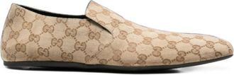 Gucci Beige Logo Loafers