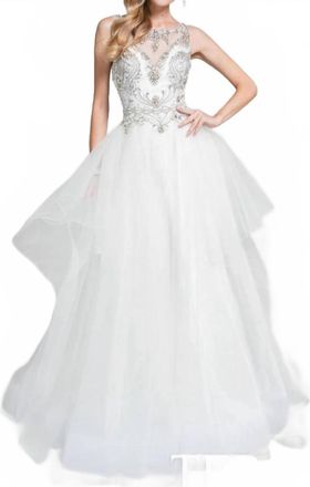 Terani Couture Long Ball Gown In White