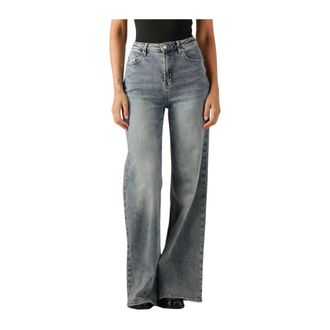 Janice Dames, Jeans, Blauw, Maat: W25 Katoen