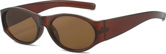 Generic Small Frame Mens Vacation Sunglasses Outdoor Commuter Sports Womens Sun Glasses(Brown)