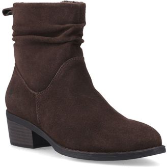 Hush Puppies Iris Su&egrave;de Dames Chocolade Hak Enkellaarsjes