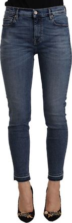 Don the Fuller Skinny Jeans met Rauwe Zoom Tot de Enkel