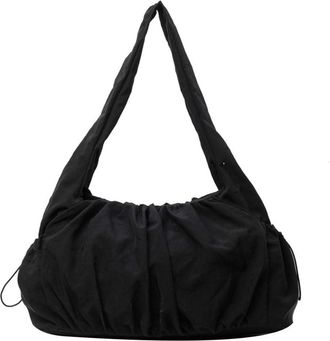 Generic Women Padded Underarm Bag Large Capacity Cloud Pleated Shoulder Bag Casual Handbag Solid Color Multi-pockets for Outdoor Travel (Black)