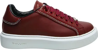 Pollini Sneaker Nappa - Dames - Sneakers - Rood - 41 EU - Leer - Schoenen