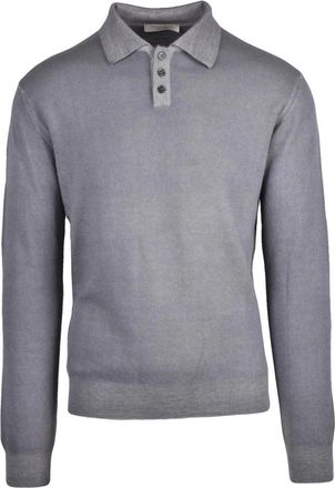 Wool & Co Polo in Maglia - Heren - Ronde hals truien - Grijs - L - Wol - Truien & Vesten