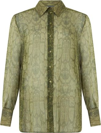 Alberta Ferretti Lange mouwen shirt - Dames - Overhemden - Groen - L - Overhemden