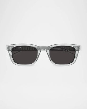 Gucci Lettering Wirecore Rectangle Sunglasses