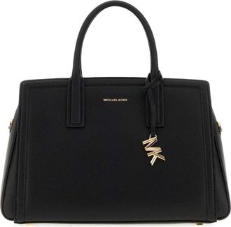 Michael Kors Tassen, Dames, Zwart, ONE Size, Leer, Laila Medium Leren Satchel