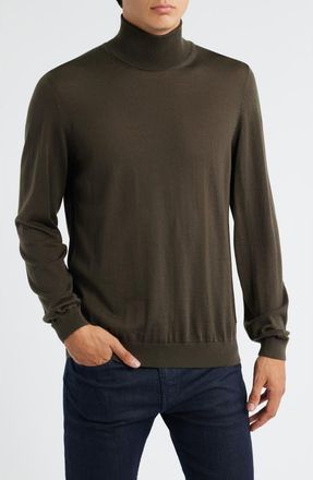 BOSS Musso Virgin Wool Turtleneck Sweater in Open Brown at Nordstrom, Size Xxx-Large