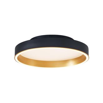 QAZQA Qazqa Dise&ntilde;o Plaf&oacute;n De Dise&ntilde;o Negro Con Dorado De 40 Cm Con Led E Interruptor De 3 Posiciones - Ingo Aluminio /acero /pl&aacute;stico Redonda Incluye Led Max