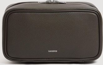 Sandro Grained canvas toilet bag