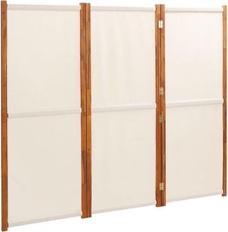 vidaXL Biombo Divisor De 3 Paneles Blanco Crema 210x180 Cm Vidaxl