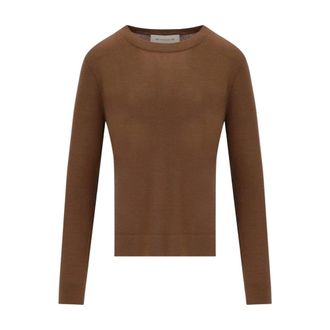 Max Mara Tempo Sweater - Dames - Ronde hals truien - Bruin - L - Wol - Truien & Vesten