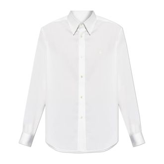 Alexander McQueen Overhemden, Heren, Wit, S, Katoen, Logo Shirt