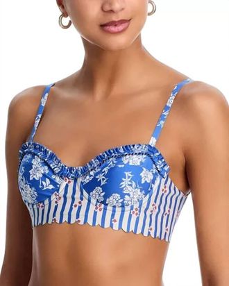 Agua Bendita Womens Inca Palacio Underwire Bikini Top In Blue Floral