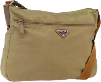 Prada Pre-owned Cross Body Bags, female, Beige, Size: ONE SIZE Pre-owned Vintage Shoulder Bag