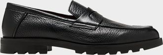 Santoni Men & apos;s Rock Deerskin Lug-Sole Penny Loafers