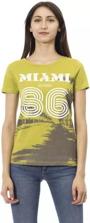 Trussardi Stijlvol Groen T-Shirt met Korte Mouwen - Dames - T-shirts - Groen - L - Katoen - Tops